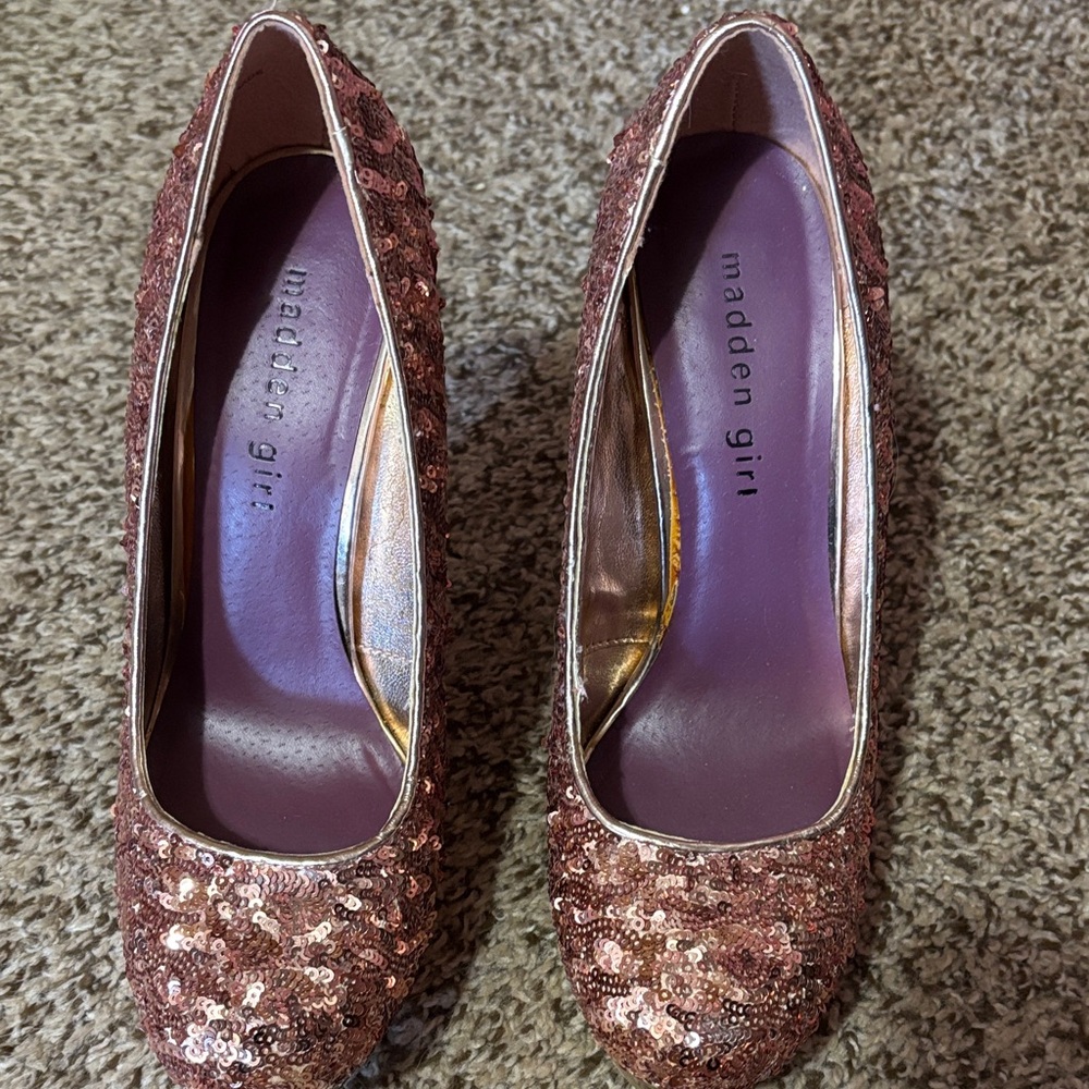 Madden Girl Glittering Rose Heels